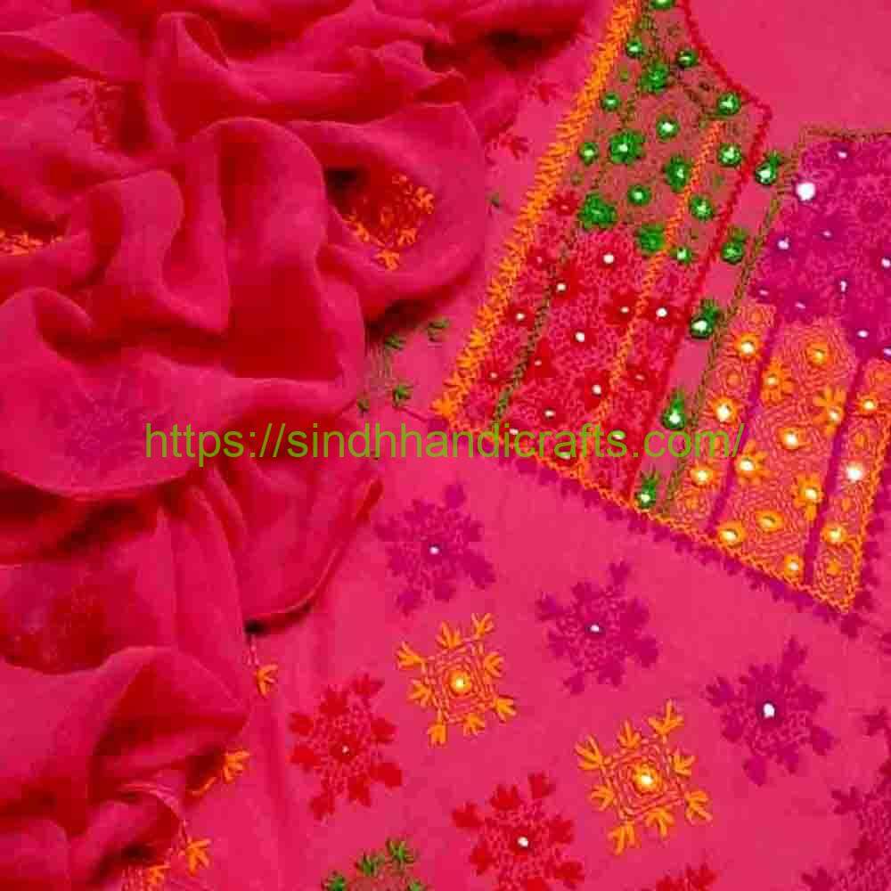 3pc Hand Embroidered Suit 27 Handmade Embroidery Dress for Women
