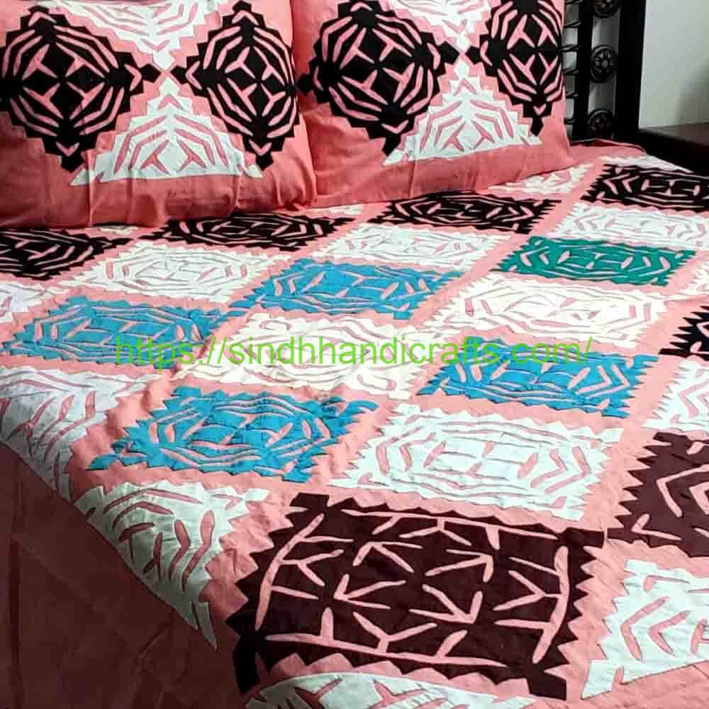 Applique Bedsheet 24b Sindhi Handmade Bed Sheets