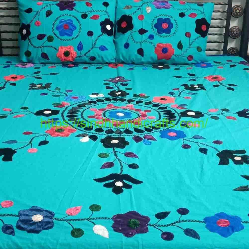 Handmade Bedsheet 9a Hand Embroidered Bed Sheets