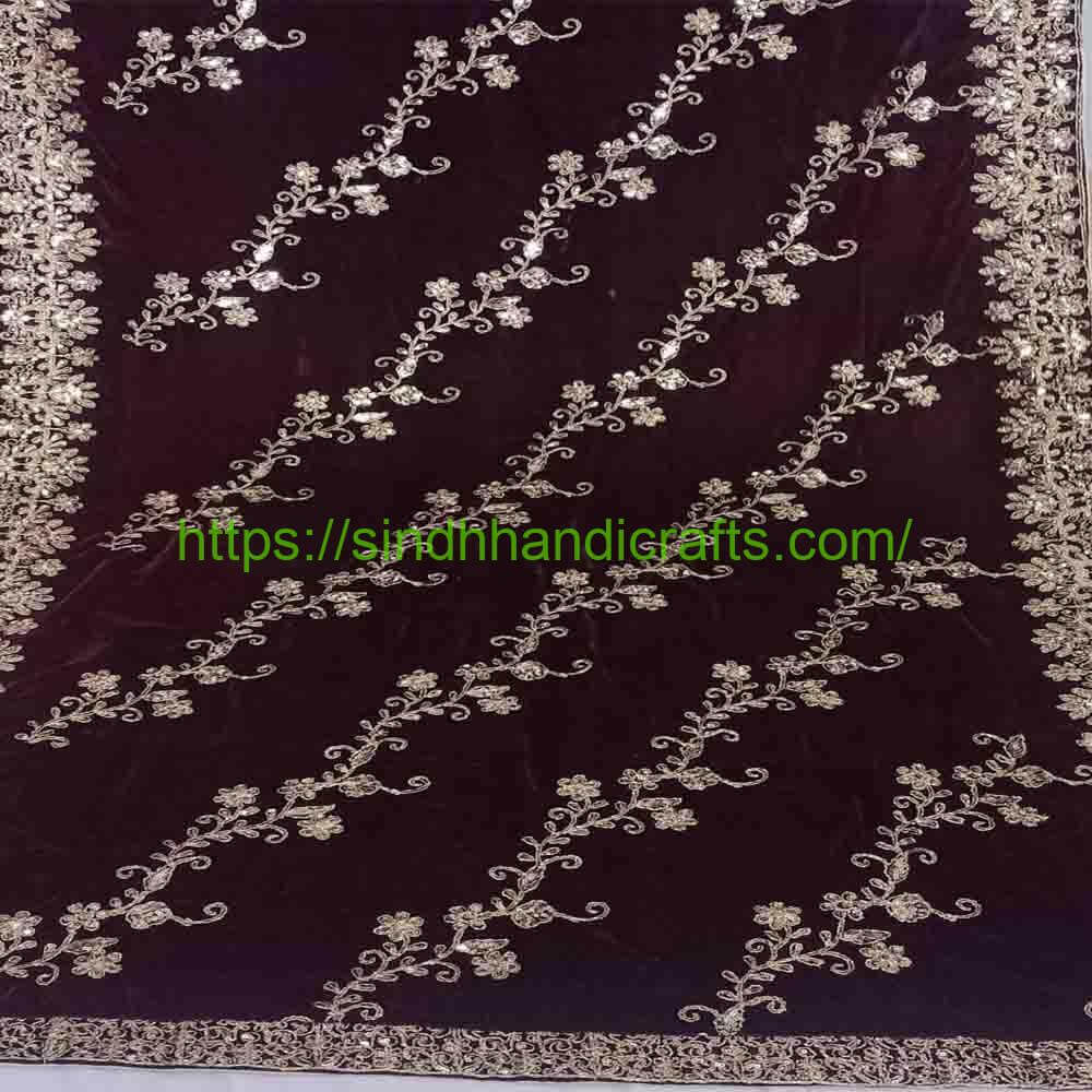 Velvet Shawl 2a Premium Velvet Embroidered Shawl with Heavy Work