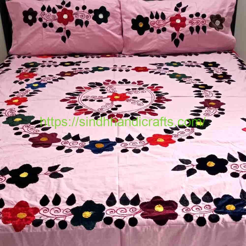 Handmade Bedsheet 14a Hand Work Embroidery Bed Sheet