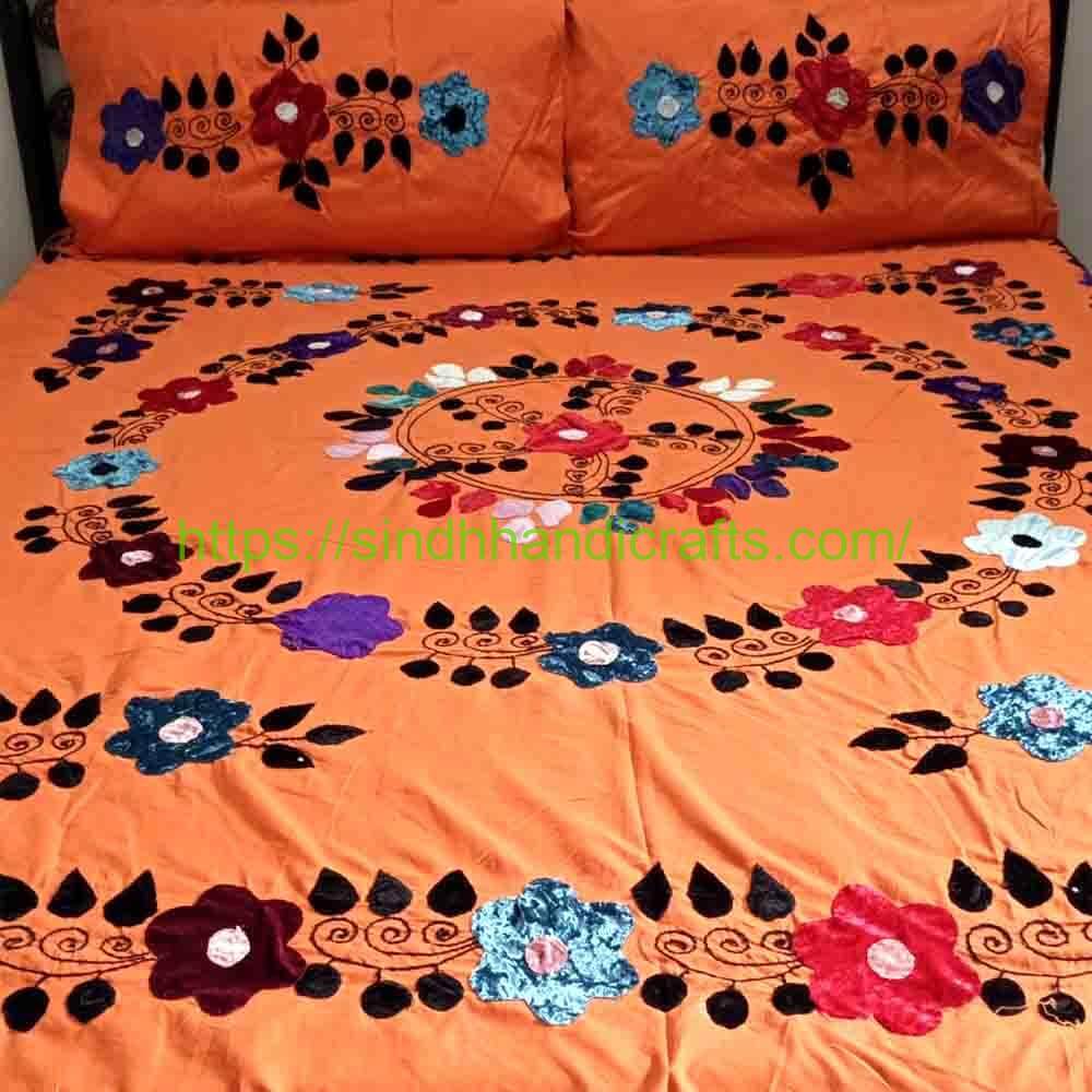 Handmade Bedsheet 16a Applique Bedsheet Design