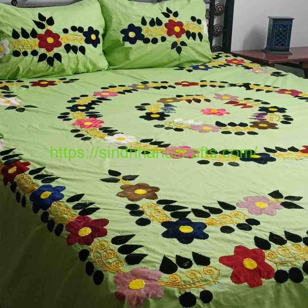 Handmade Bedsheet 6b Hand Work Embroidery Bed Sheet