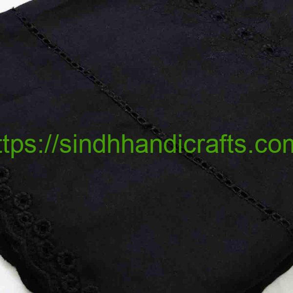 Black Embroidered Chadar for Women