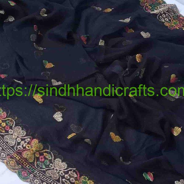 Colorful Embroidered Chiffon Dupatta Pakistan