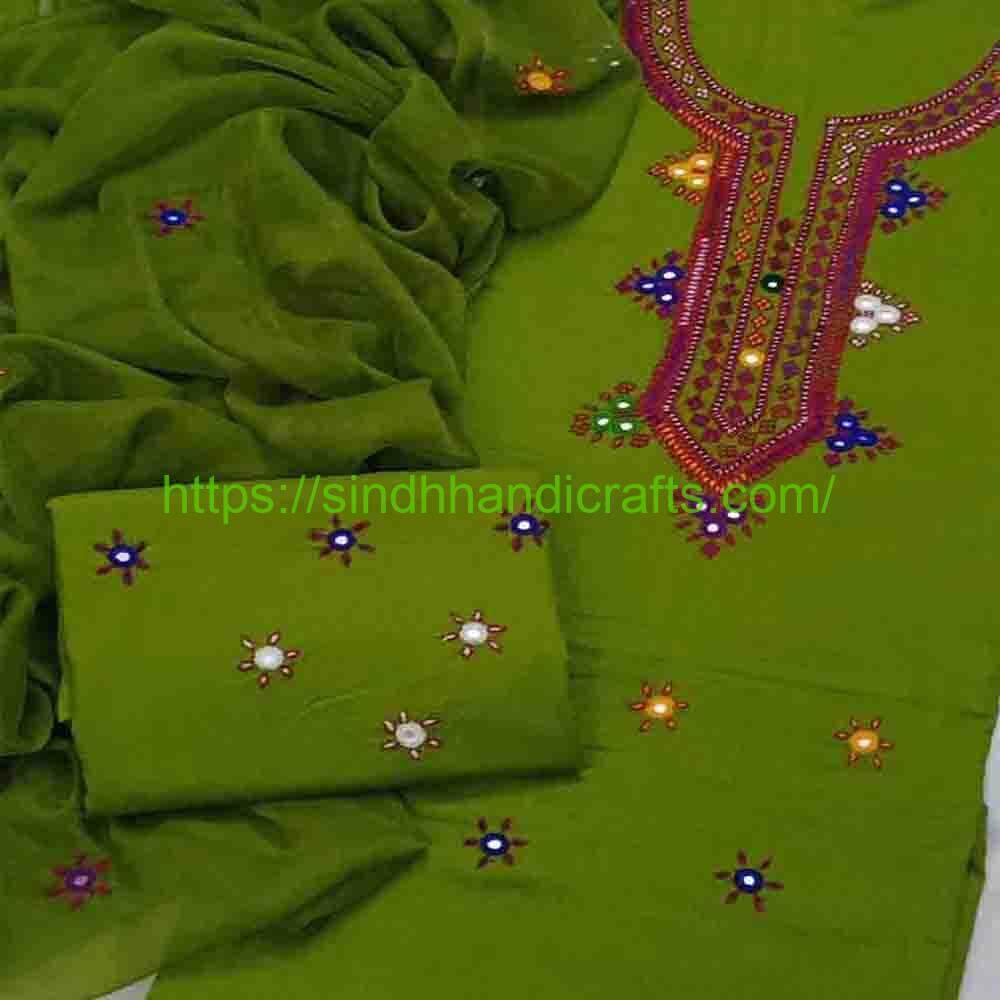 3pc Hand Embroidered Balochi Dress 2a Elegant Balochi Suit for Women