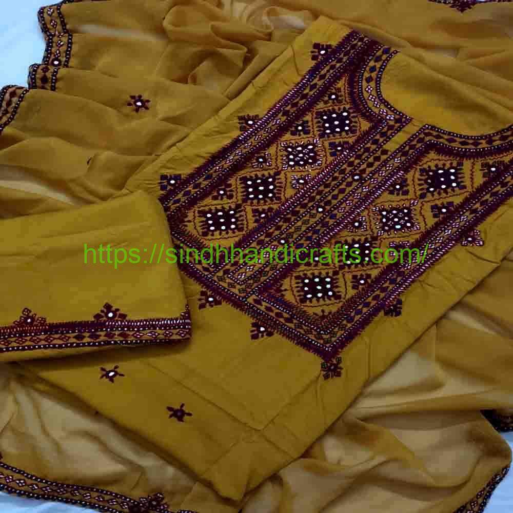 3pc Hand Embroidered Balochi Dress 11a Balochi Suit Design for Women