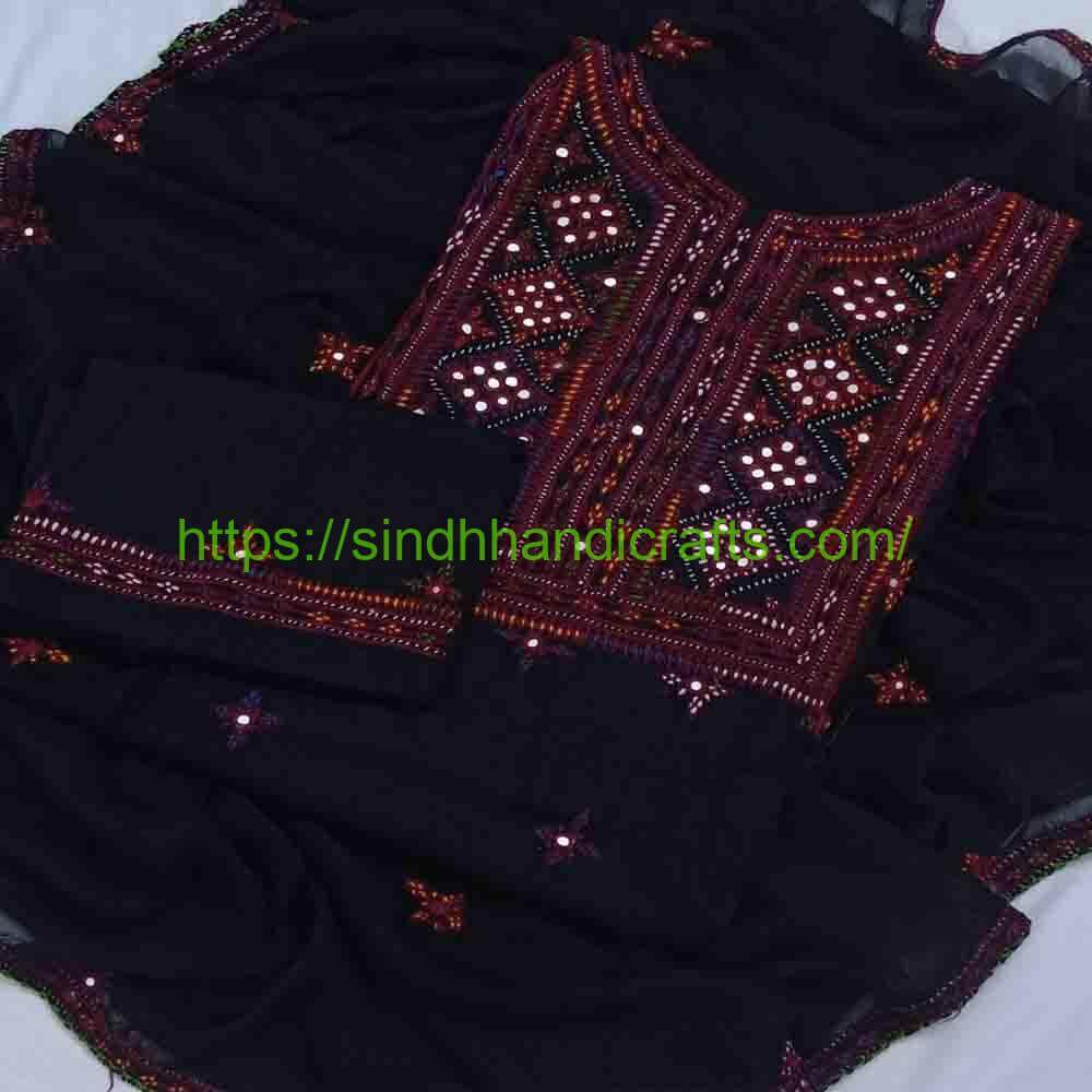 3pc Hand Embroidered Balochi Dress 3 Balochi Culture Dress for Women