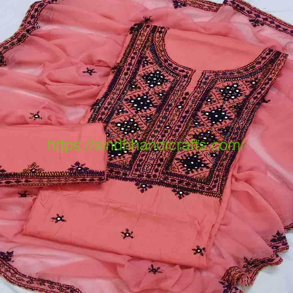 3pc Hand Embroidered Balochi Dress 6 Balochi Dress for Girls