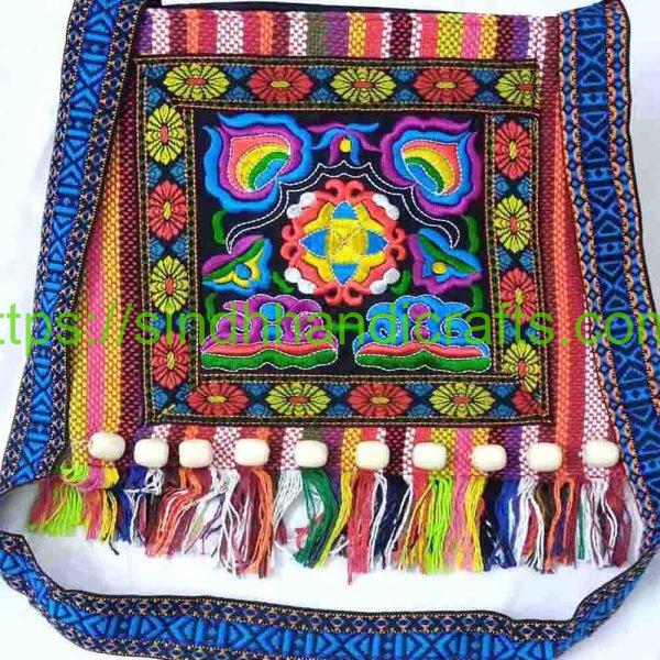 Ethnic Embroidered Tassel Shoulder Bags for Women