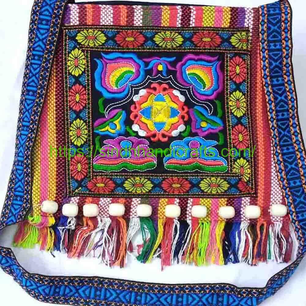 Embroidered Ladies Bag 1a Ethnic Embroidered Tassel Shoulder Bags for Women
