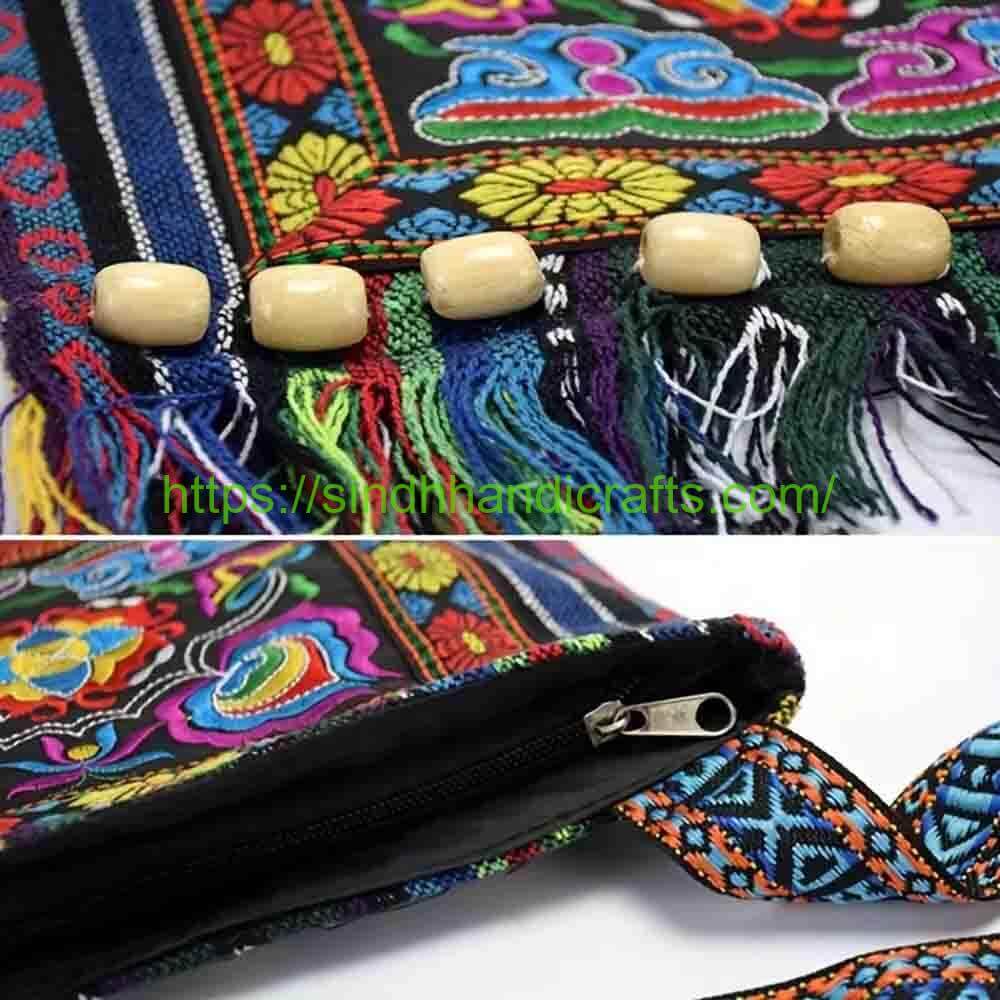 Embroidered Ladies Bag 1c Ethnic Embroidered Tassel Shoulder Bags for Women