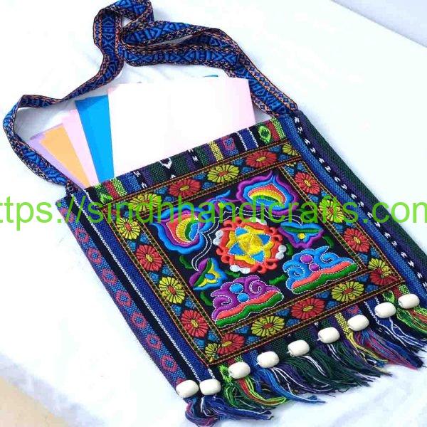 Ethnic Embroidered Tassel Crossbody Bags for Women