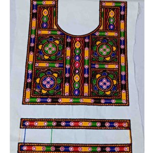 Sindhi Embroidered Shirt Neck Design with Cuff set