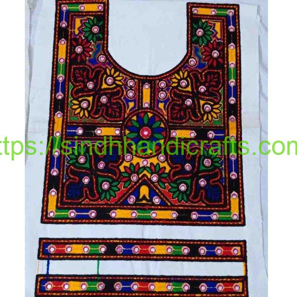 Sindhi Hand Embroidery Neck Designs with Cuff set