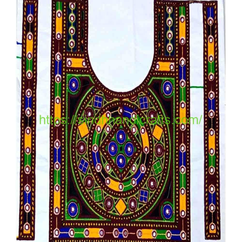 Neck Design Large 15 Mirror Work Neck Designs (Traditionally Embroidered) with Cuff set