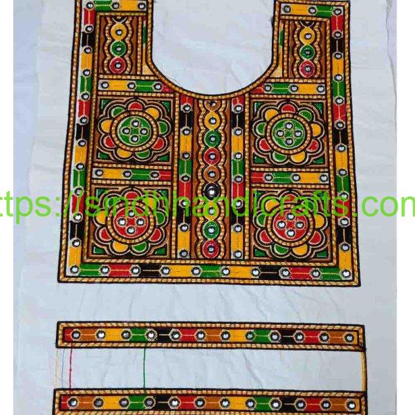 Sindhi Embroidery Neck Designs for Shirts with Cuff set
