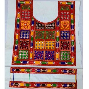 Sindhi Embroidered Shirt Neckline Designs with Cuff set