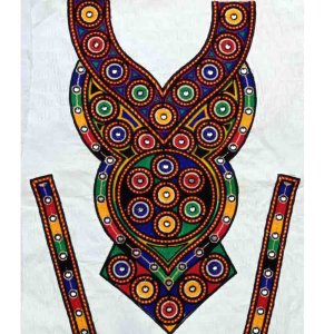 Embroidered Neck Lines with Mirror Work with Cuff set
