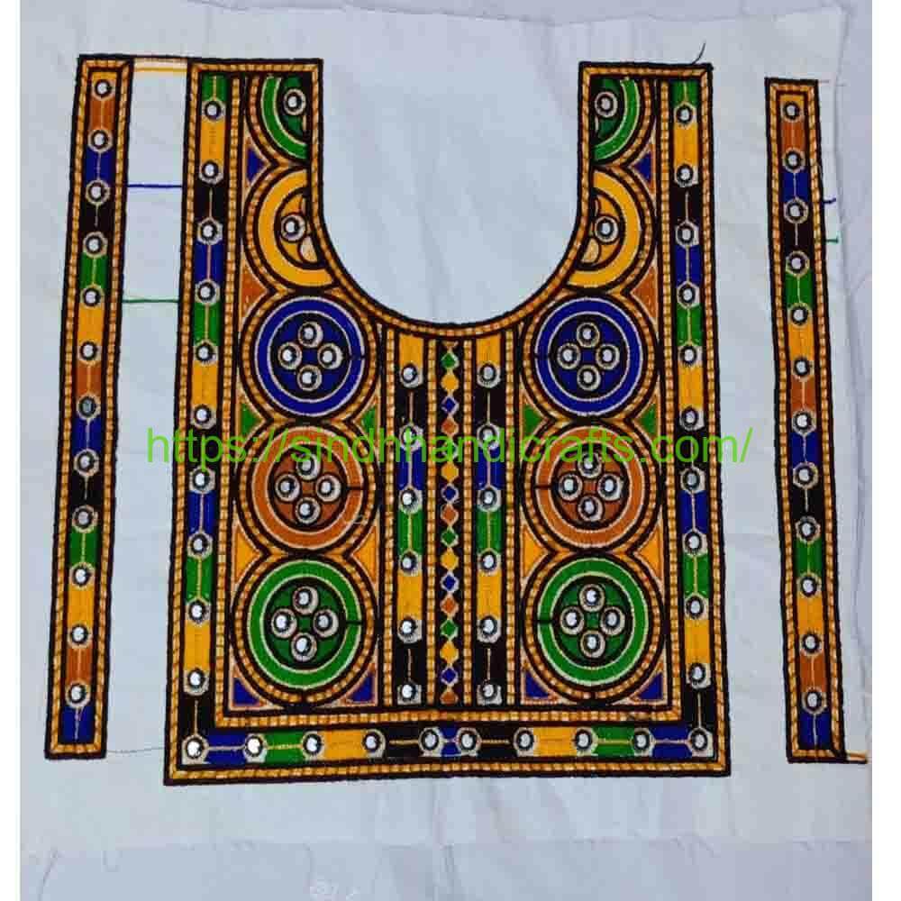 Neck Design Large 5 Embroidered Neck Designs with Cuff set