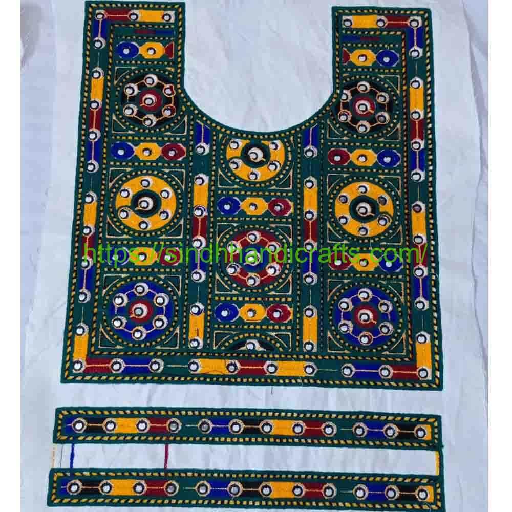 Neck Design Large 6 Embroidered Neck Shirt Design with Cuff set