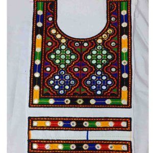 Embroidered Neck Lines with Mirror Work with Cuff set