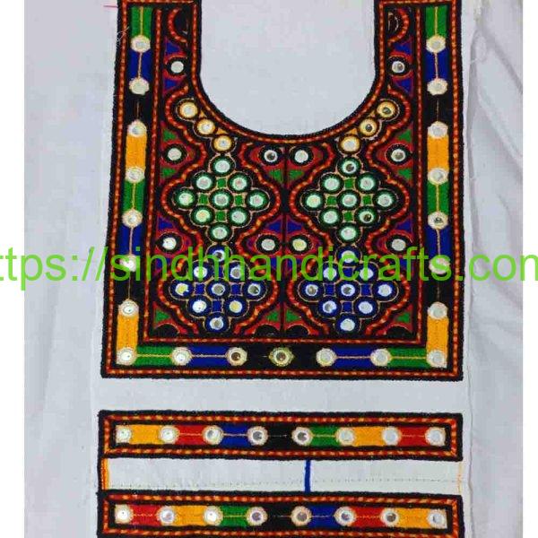 Embroidered Neck Lines with Mirror Work with Cuff set
