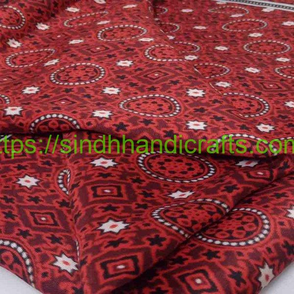 Lively Red Ajrak Design