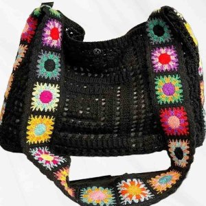 Black Crochet Bag Design for Women