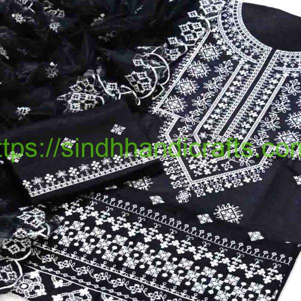 Classic Embroidered Black Dress