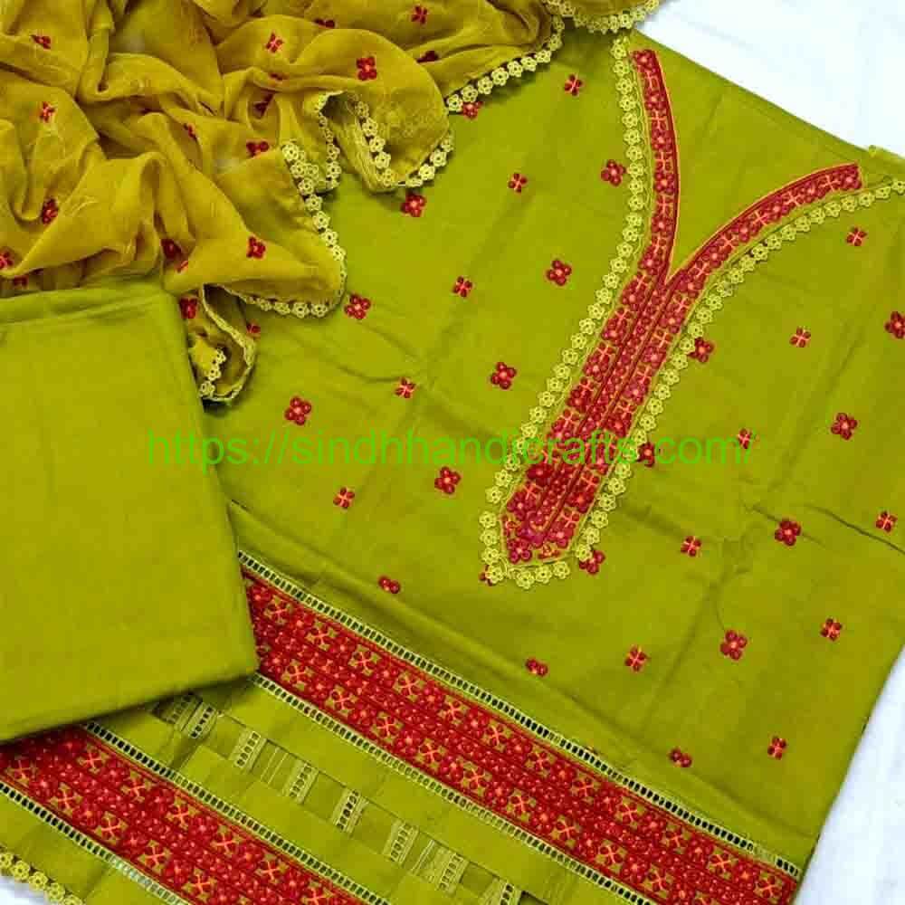 3pc Hand Embroidered Suit 33 Stunning Sindhi Embroidered Dress