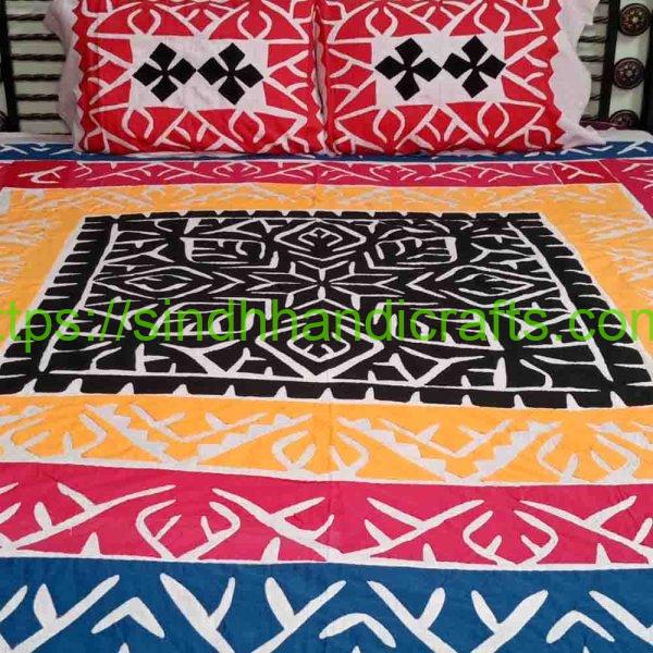 Applique Work Bedsheets (with 2 Pillow Covers)