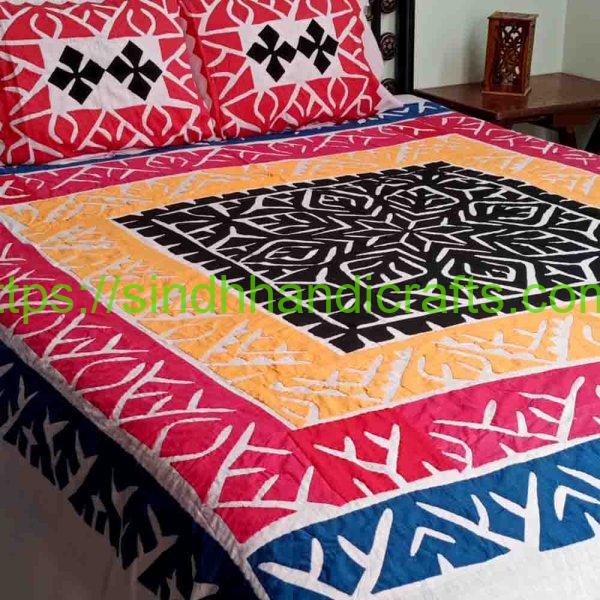 Applique Work Bedsheets (with 2 Pillow Covers)