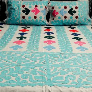 Applique Work Bedsheets (with 2 Pillow Covers)