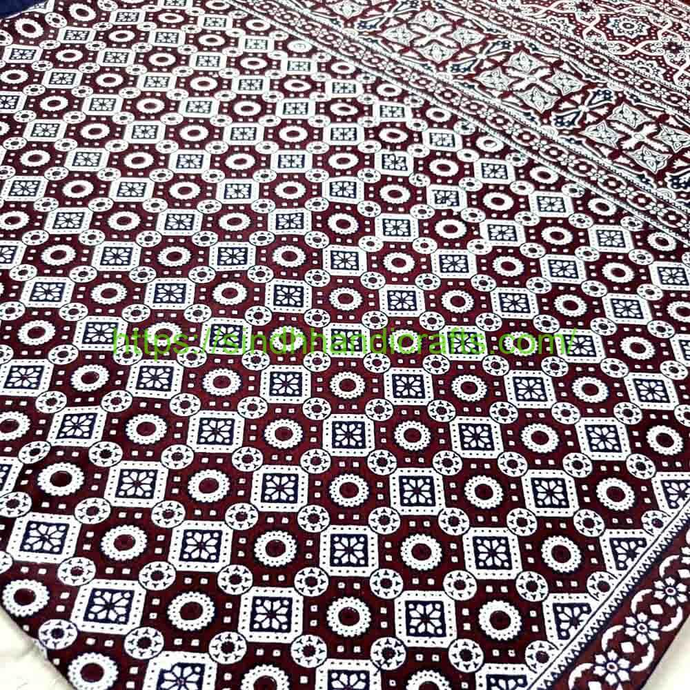 Linen Ajrak Chadar 3b Traditional Ajrak of Sindh