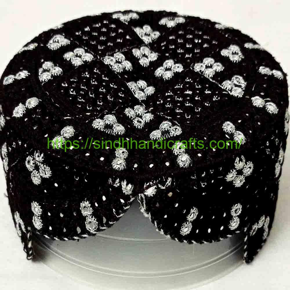 Sindhi Topi 20a Black Sindhi Cap Online