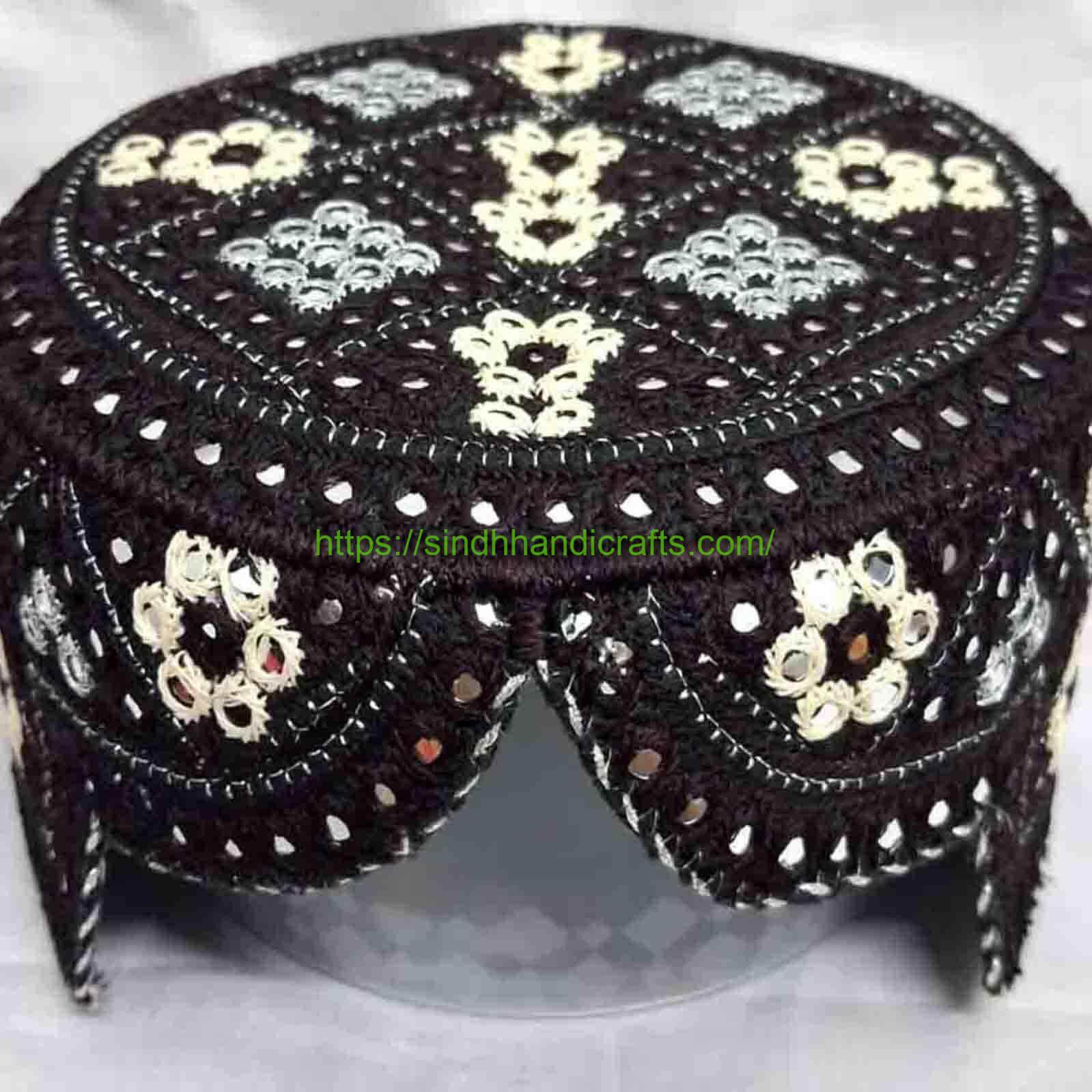 Sindhi Topi 23a Black Sindhi Cap Online