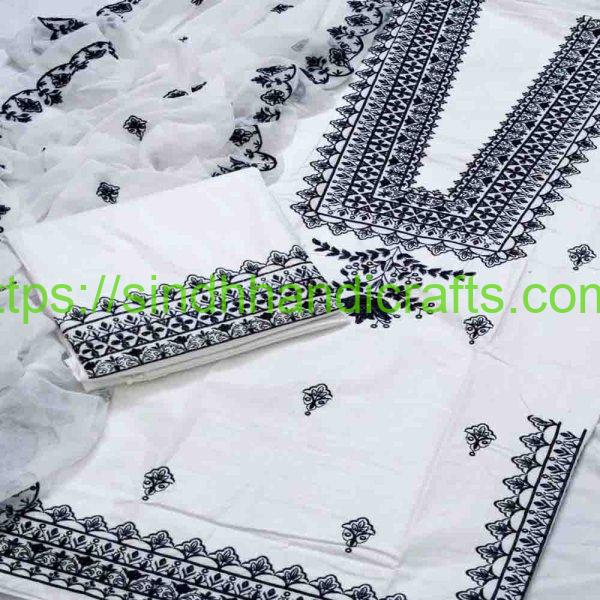 Classic White Embroidered Dress for Women