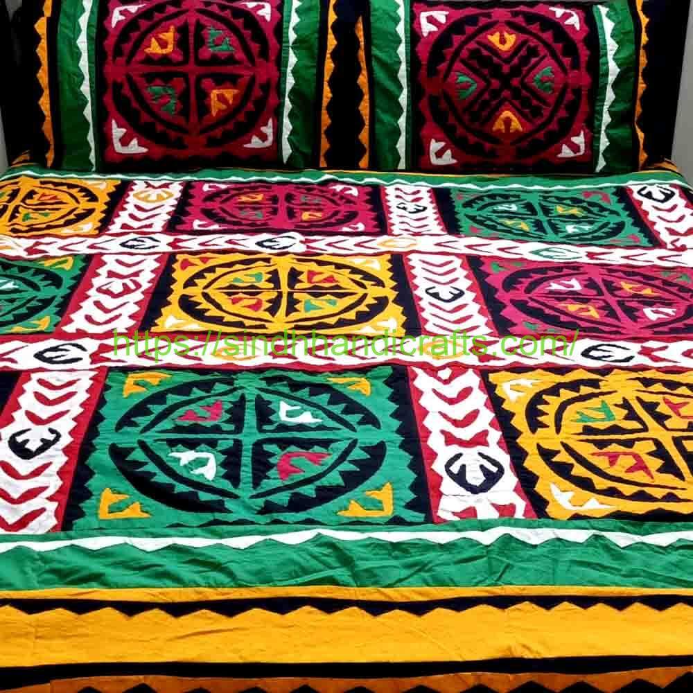 Rilli 13a Rilli Sindhi Bed Sheets with 2 Pillow Covers
