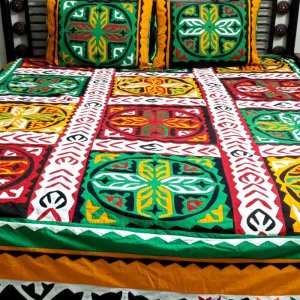 Sindhi Colorful Rilli Bed Sheet with 2 Pillow Covers