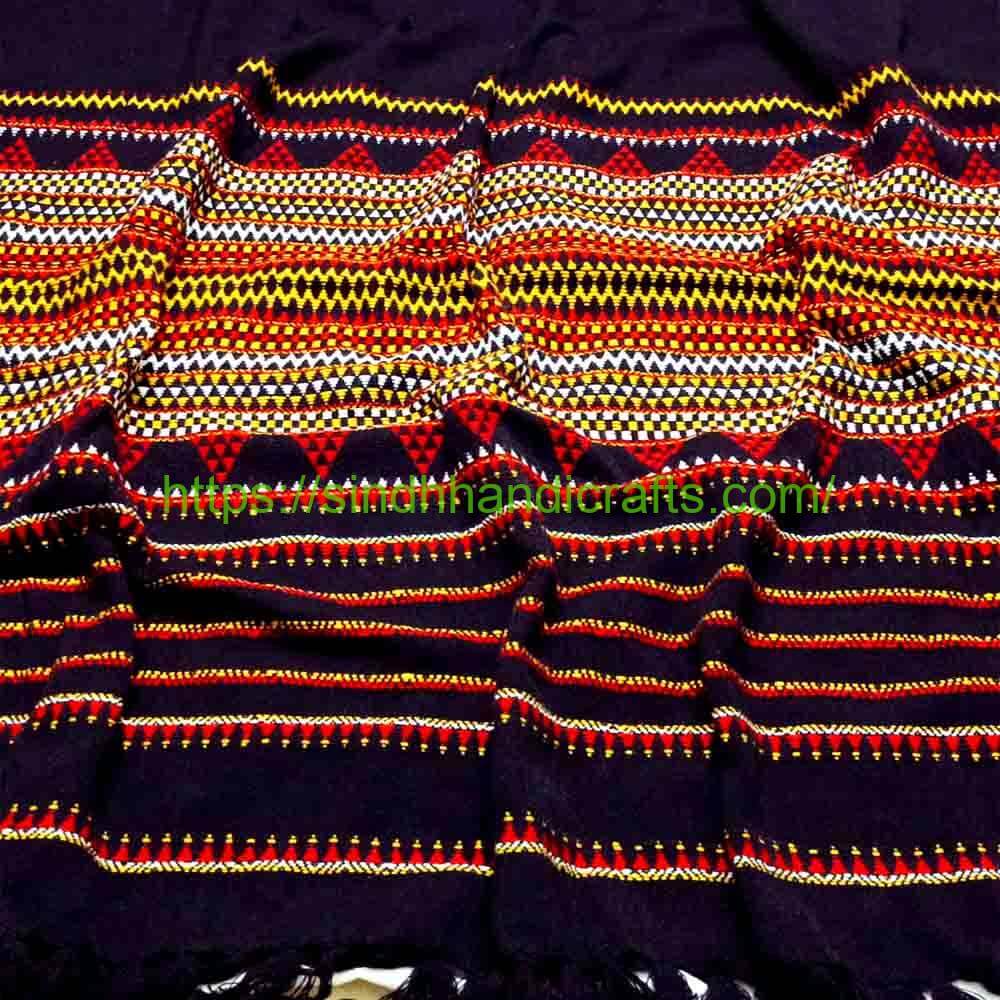 black shawl for men 2b Black Shawl for Men with Traditional Embroidery