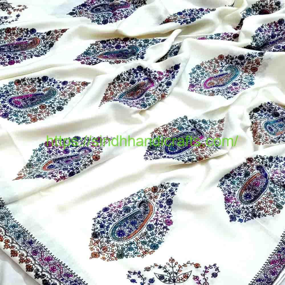 Pashmina Shawl 14a Splendid White Shawl For Women