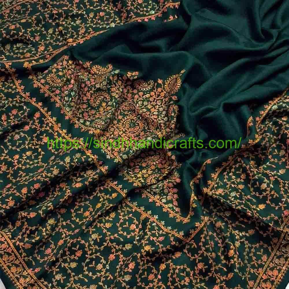 Pashmina Shawl 31a Beautiful Green Pashmina Shawl For Women