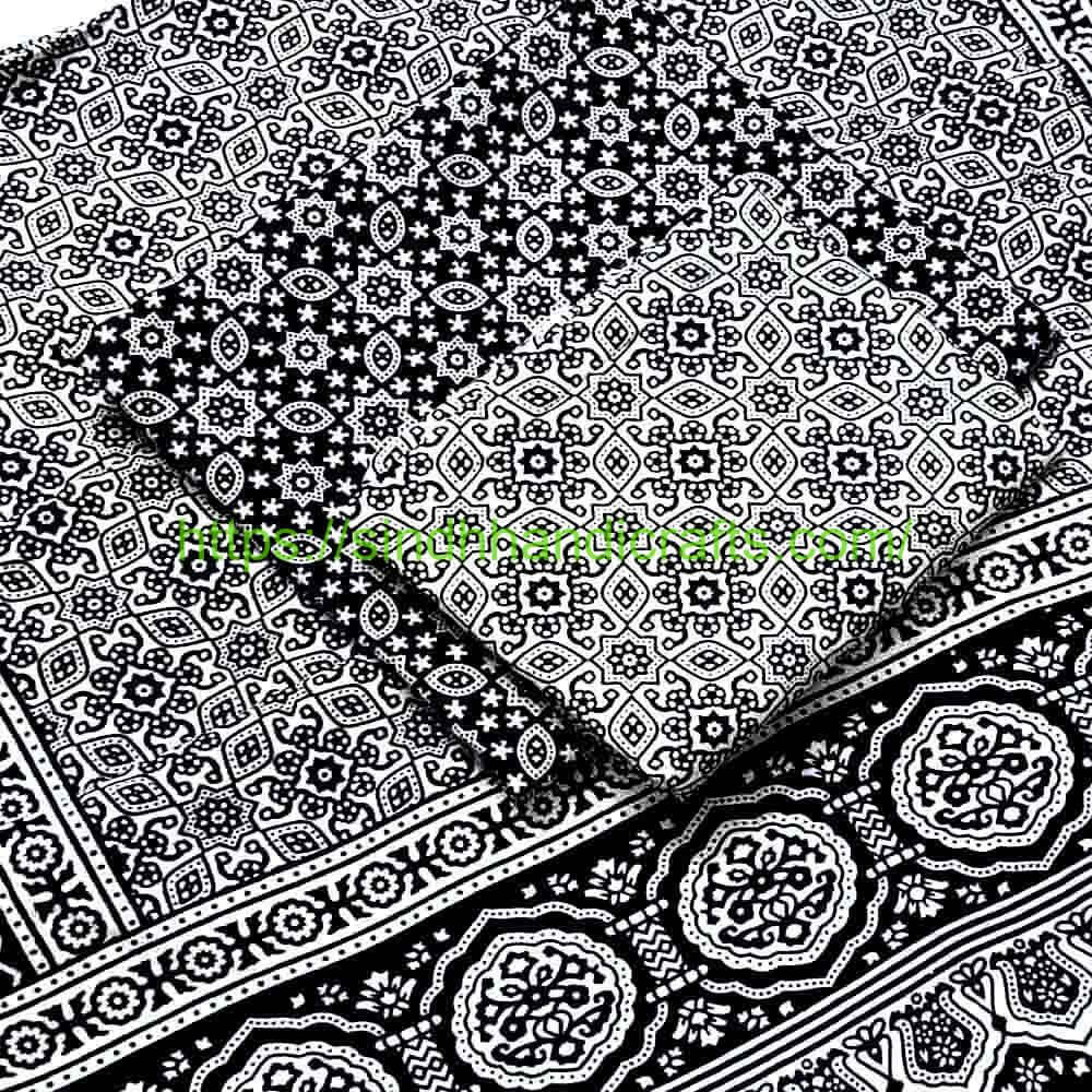 3pc Ajrak Suit 18 Graceful Handmade Block Print Clothing (Suit) for Women