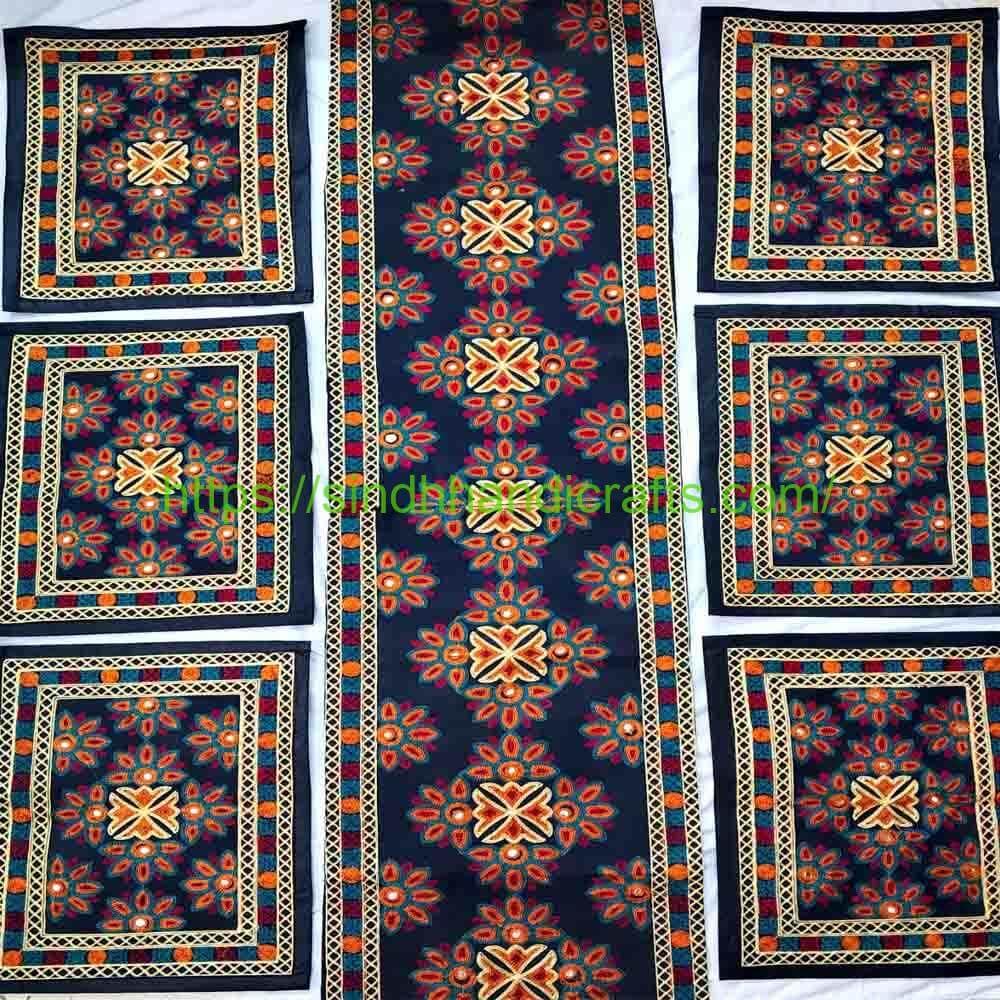 7pc Table Runner 6 Stunning Table Runner Set (Traditional Embroidery)