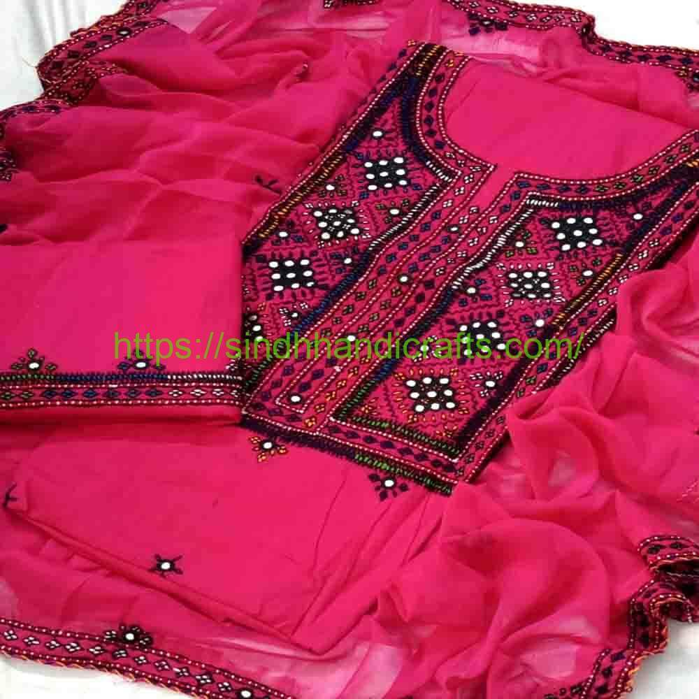 3pc Hand Embroidered Balochi Dress 14 Stylish Balochi Design Dress for Girls