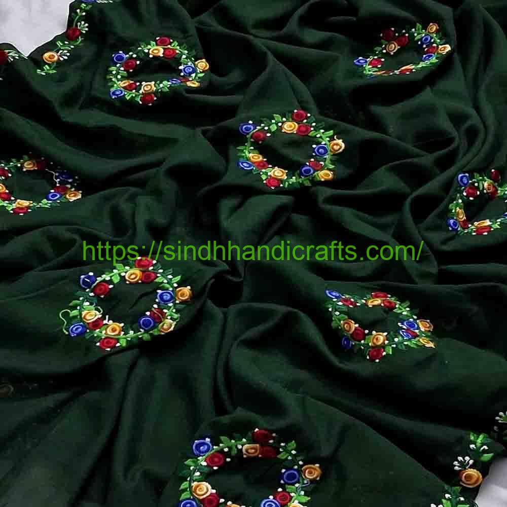 Embroidered Chadar 93a Colorful Thread Embroidered Chadar for Women
